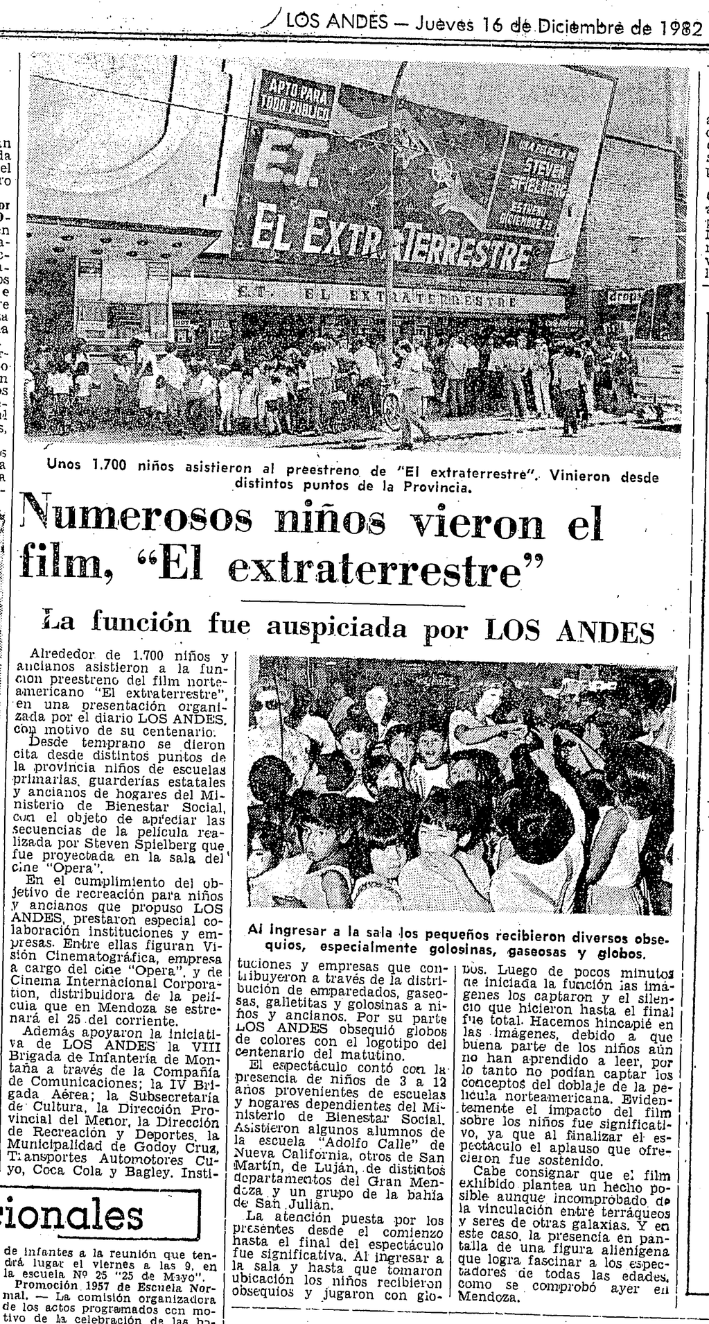 Los Andes cubrió el evento y lo publicó al día siguiente. Foto: Archivo DLA.