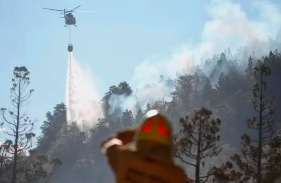 Incendio forestal en el Parque Nacional Los Alerces, en Chubut. Foto: Télam