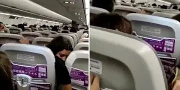El susto de los pasajeros del vuelo de Sky quedó grabado en video