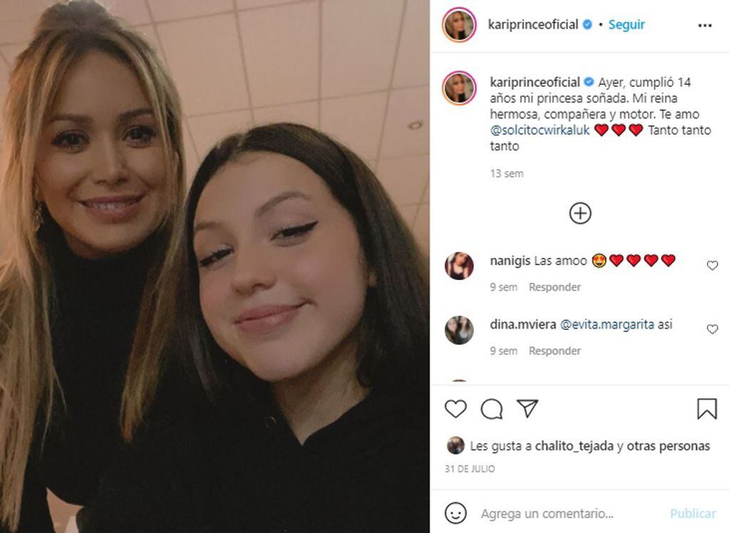 Karina La Princesita se cruzó con su hija Sol en Twitter
