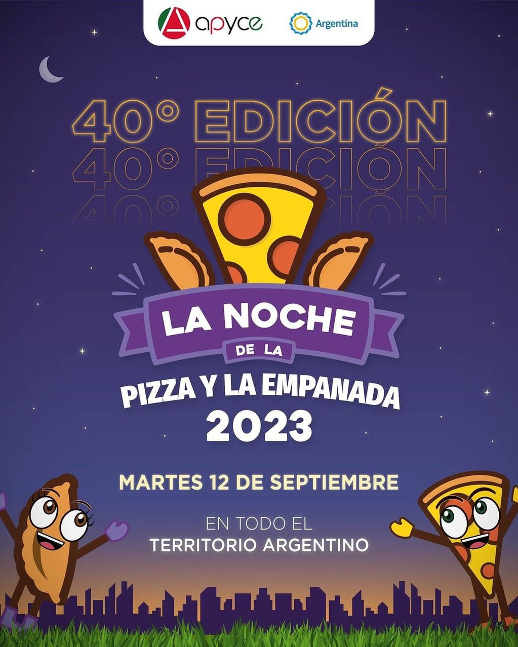 Hoy comienza "La Noche de la Pizza y la Empanada". Foto: apyce.ar - Instagram.