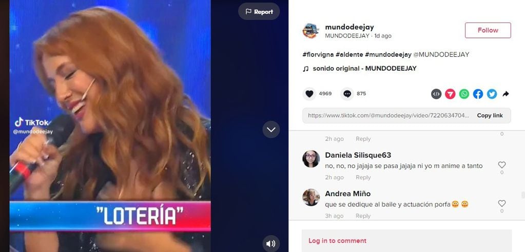 usuarios critican el canto de Flor Vigna.