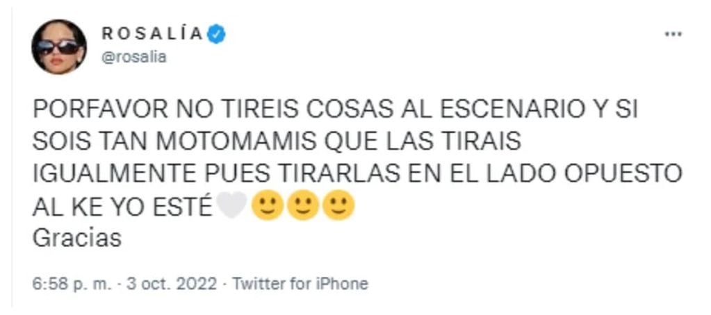 El tuit de Rosalía