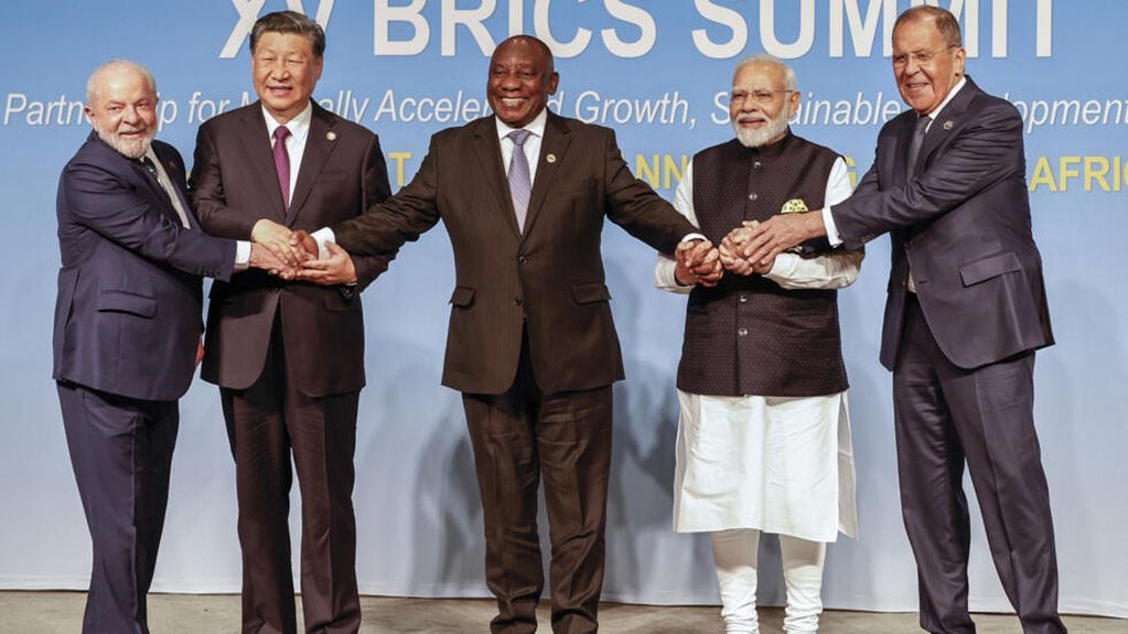 Los líderes que forman parte del BRICS (Brasil, Rusia, India, China, Sudáfrica)