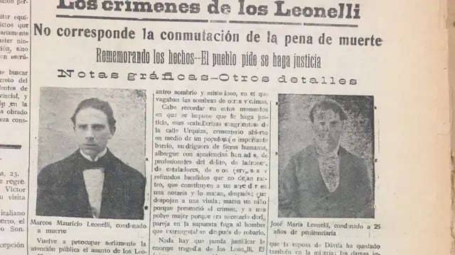 Los Leonelli, condena a muerte y conmutación