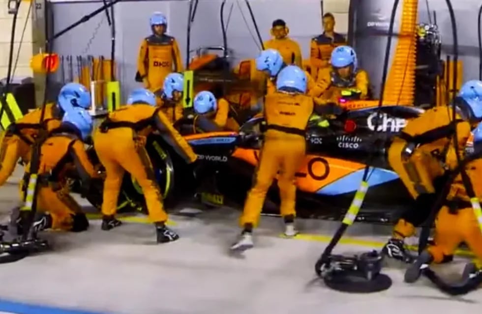 McLaren tardó 1.80 segundos para cambiar los neumáticos. Foto: Infobae