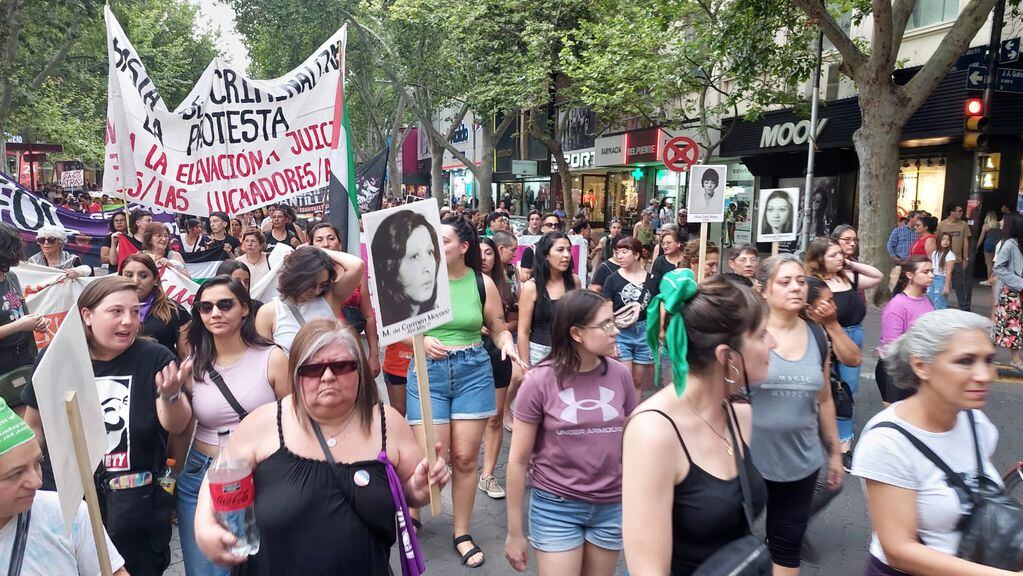 Cientos de mujeres marcharon en Mendoza por el Día de Lucha contra la Violencia de Género.