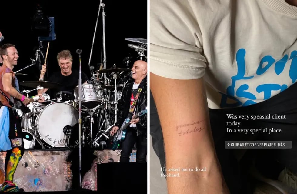 Chris Martin se tatuó en el brazo "Gracias totales" y los argentinos deliran.