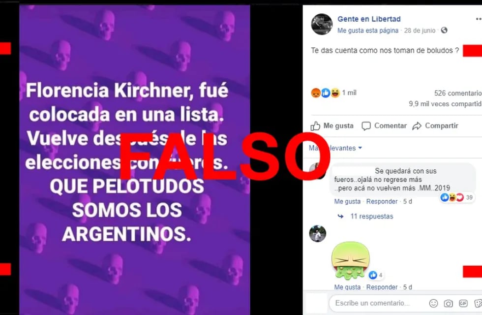 Es falso que Florencia Kirchner es candidata