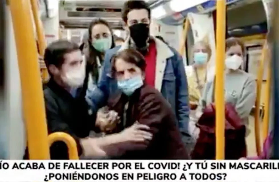 Fuerte discusión en el metro de Madrid: ”Mi tío acaba de fallecer por Covid. ¡Respeta y lleva la mascarilla!” / Gentileza