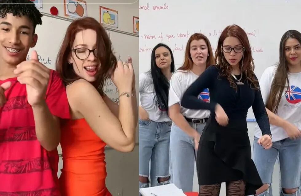 La profesora de Inglés fue despedida por los contenidos que compatía bailando junto a sus estudiantes en TikTok 
(Captura)