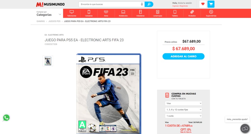 FIFA 23 precio Argentina.