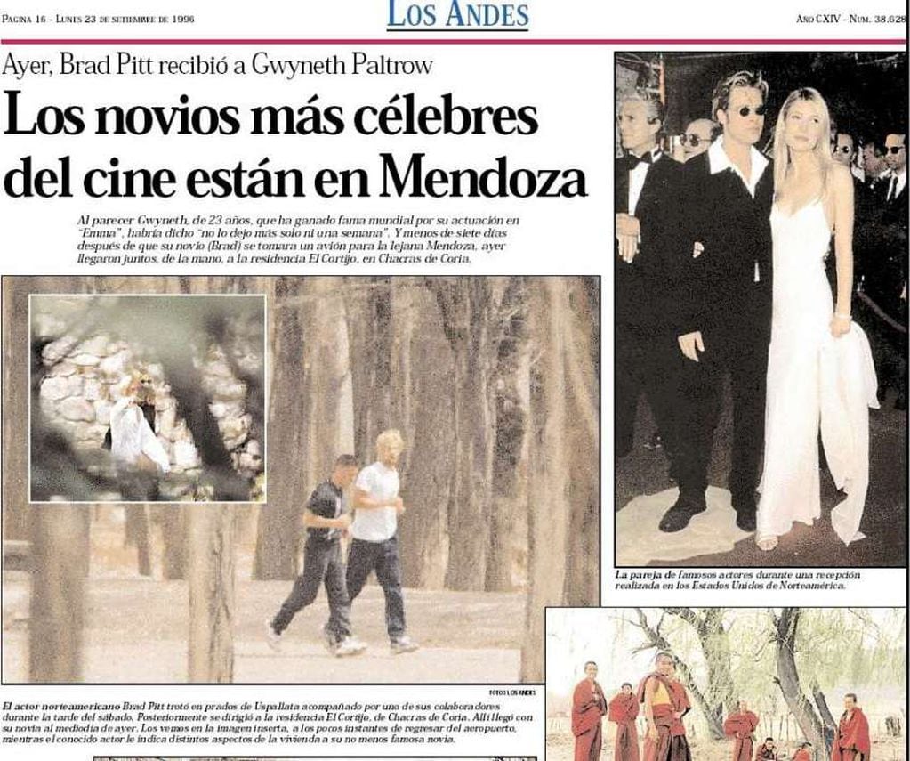Brad Pitt llegó a los 60: Su paso por Mendoza, la inédita foto en un conocido restaurante y como quedó la casa que alquiló. Foto: Archivo Los Andes.