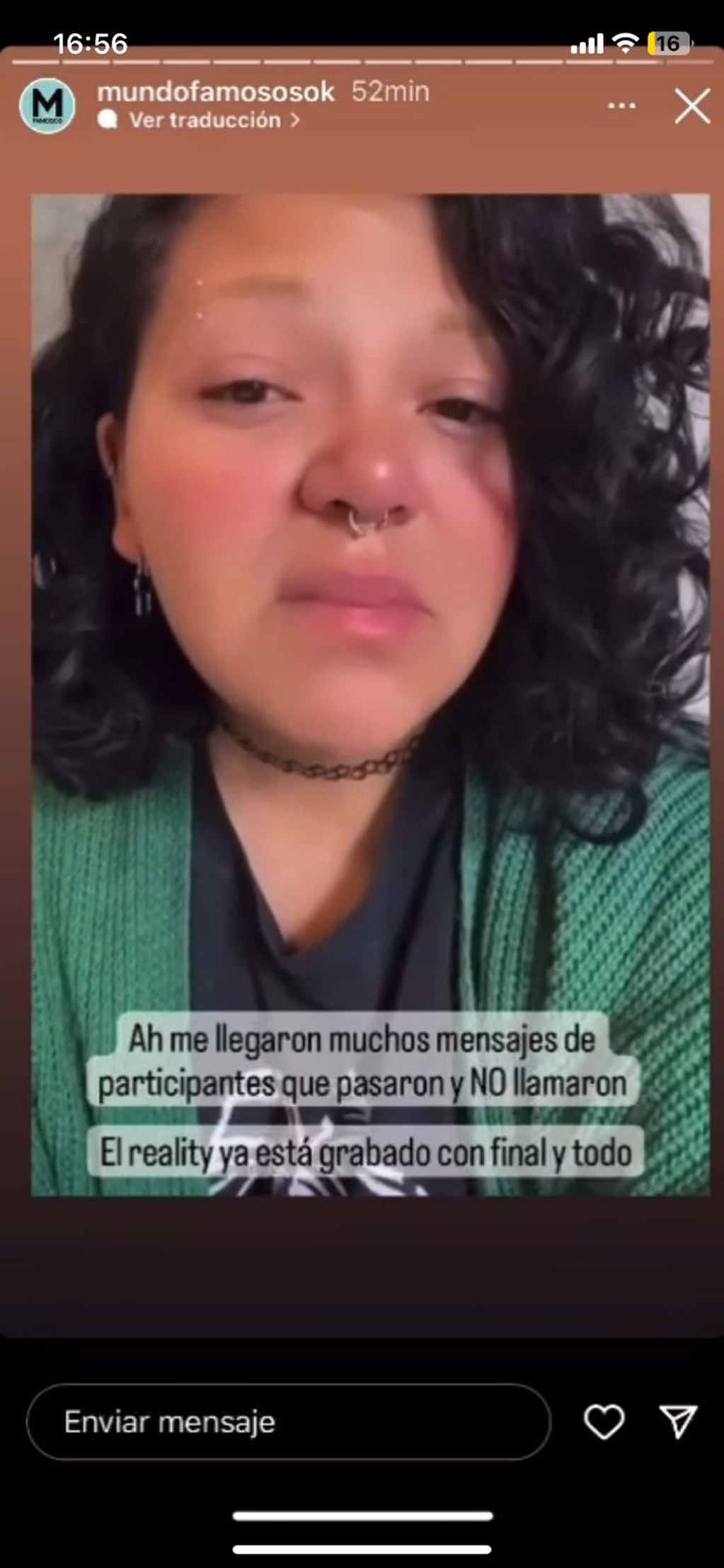 Esperanza Careri conta Telefe. Captura del video.