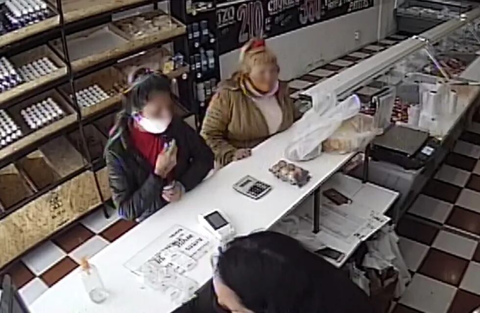 Dos mujeres robaron un celular en una carnicería del centro cuando la vendedora era distraída por una de ellas.