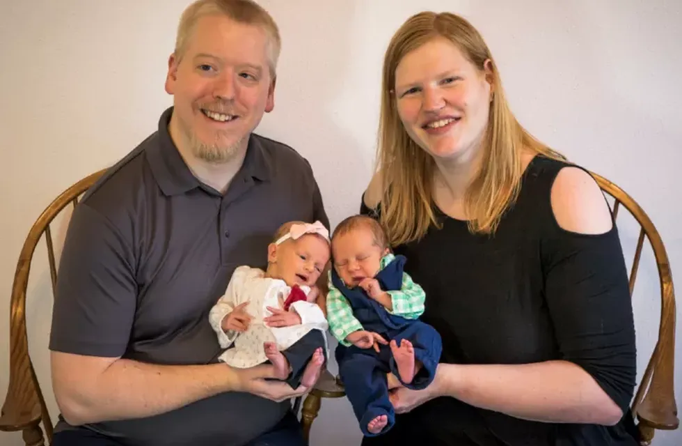 Philip y Rachel decidieron adoptar los embriones congelados y así agrandar su familia. Foto: Gentileza
