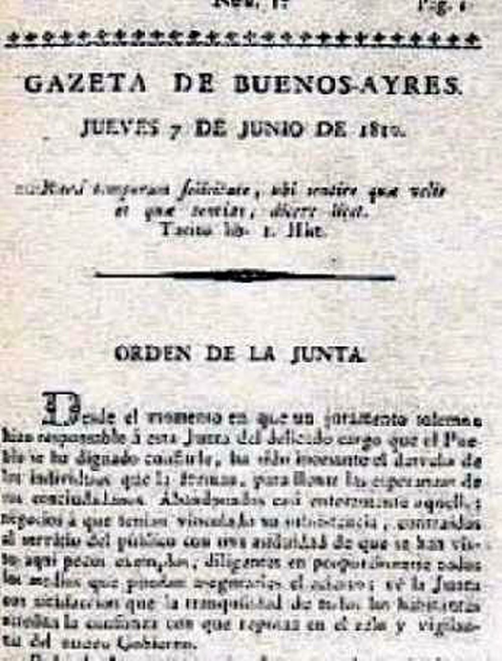 7 de junio: Día del Periodista en recuerdo a la primera publicación de La Gazeta de Buenos Ayres. (Archivo)