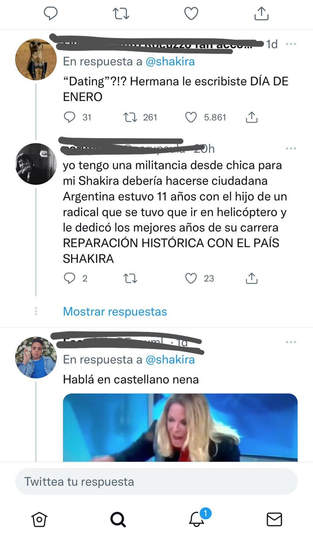 Duras críticas a Shakira por cómo se refirió a Antonio de la Rúa.