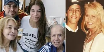 Carlos Menem, sus dos esposas y sus tres hijos: Carlitos Nair, Zulemita y Máximo