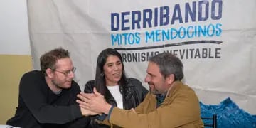 Martín Hinojosa en acto peronista