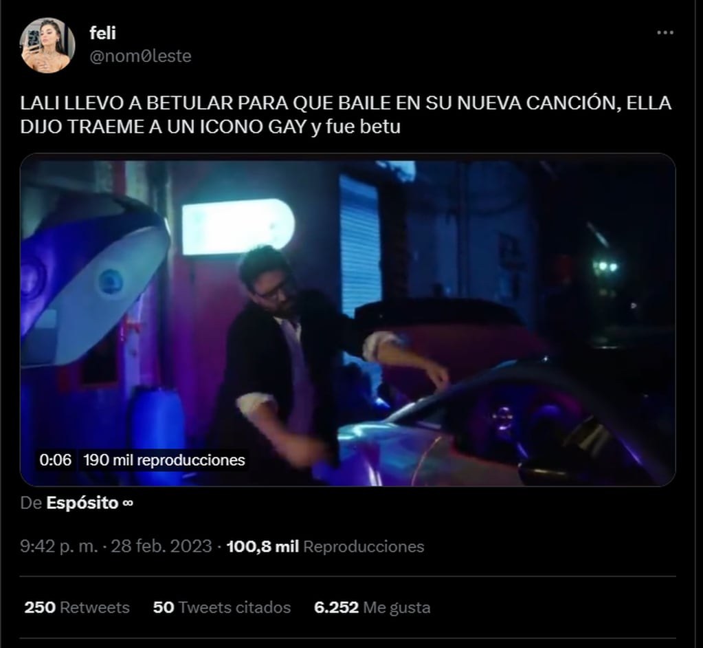 Betular baila en el video de Lali Espósito y las redes explotaron