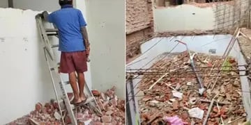 Video: un hombre tiró abajo la casa que había construido en la propiedad de sus suegros tras separarse