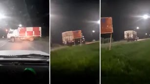 Filmaban a un camionero que hacía maniobras peligrosas, los embistió y terminó colgado de la carrocería