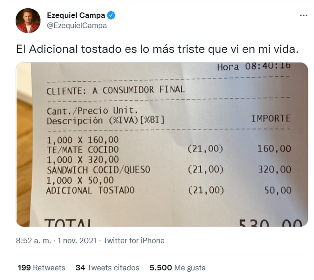 Tweet de Ezequiel Campa