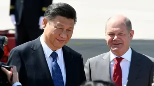 Xi Jinping y Olaf Scholz