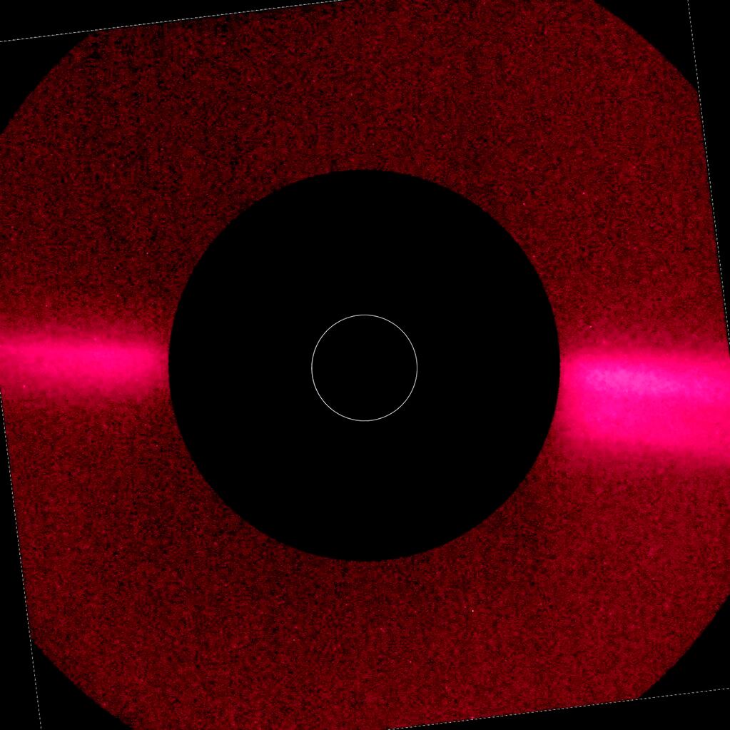 Una imagen de la corona del Sol obtenida con el instrumento Metis el 21 de junio de 2020, poco después del primer perihelio de la nave espacial. 