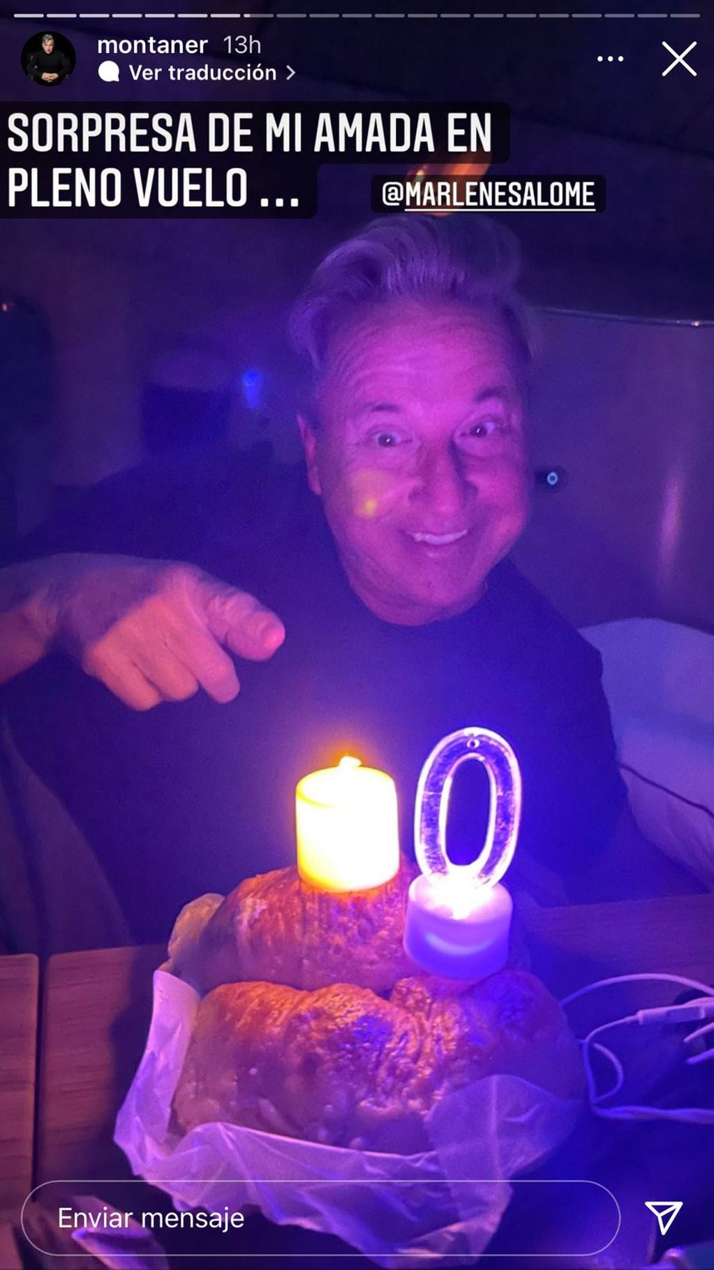 Ricardo Montaner festejó su cumpleaños en un avión.