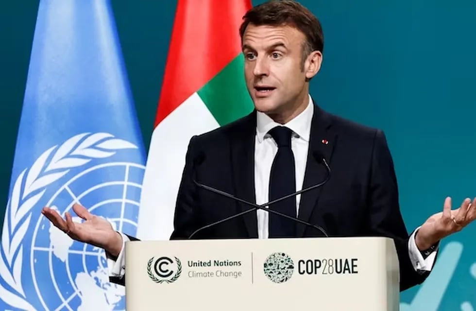 Emmanuel Macron en la conferencia de Naciones Unidas sobre el clima (COP28) en Dubái. Gentileza