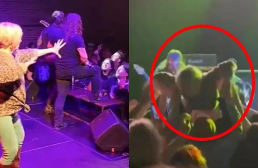 El video que muestra a la mujer disfrutando el concierto de rock que la banda de su hijo ofrecía. Foto: Web