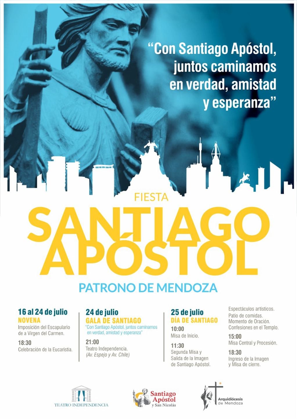 Las actividades en honor al Patrono Santiago y la historia del apóstol “de los temblores”.