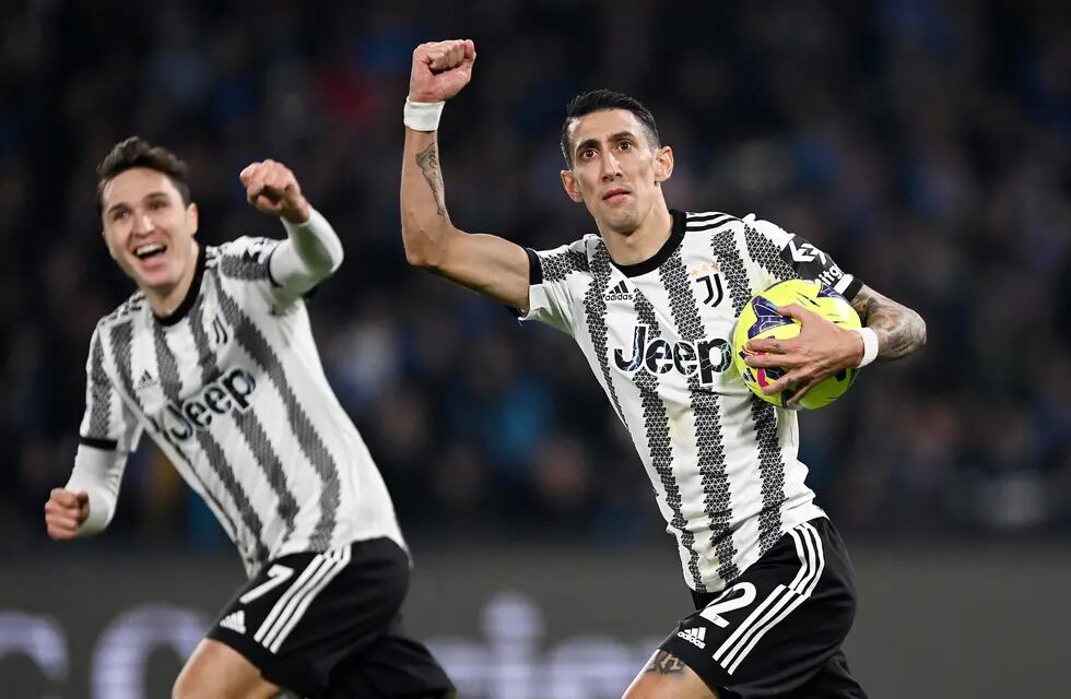 Di María marcó, de penal, en el empate entre Juventus y Atalanta.