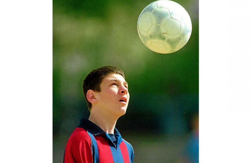 Leo Messi en sus inicios en el Barcelona.