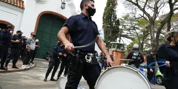 Protesta de policías en Olivos. Gentileza / Clarín