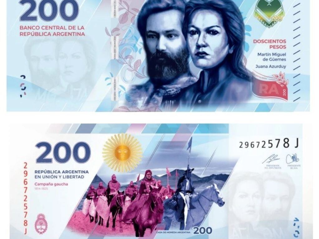 EL BCRA presentó el nuevo billete de 200 pesos. Foto: web