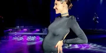Pampita deslumbró con su baile en la pista de Showmatch a los siete meses de embarazo.