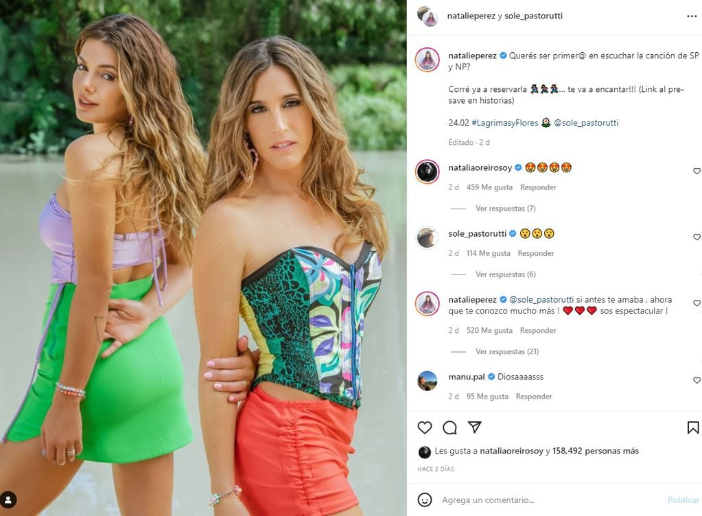 Soledad Pastorutti y Natalie Pérez lanzan "Lágrimas y flores", nuevo tema y videoclip (Instagram)