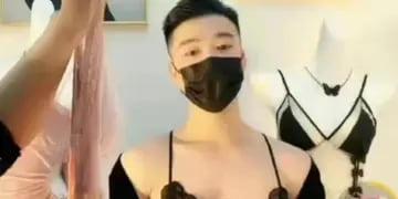 Los hombres desfilan ropa interior femenina en China, porque para ellas está prohibido.