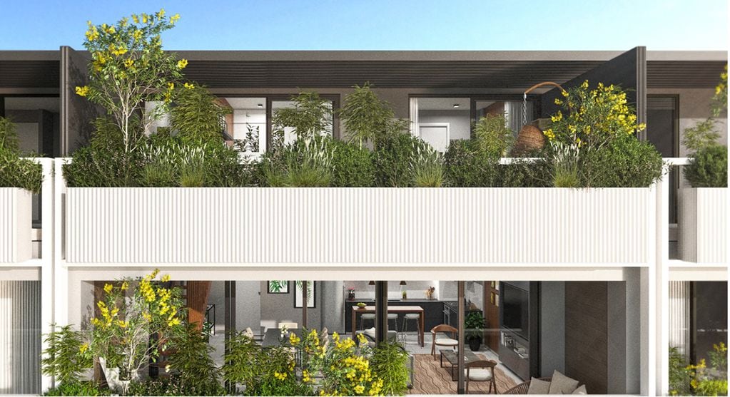 En sus balcones de corte moderno, detrás de cortinas vegetales, se podrá acceder a vistas despejadas del Valle de Chacras sin resignar las bondades de la privacidad.
