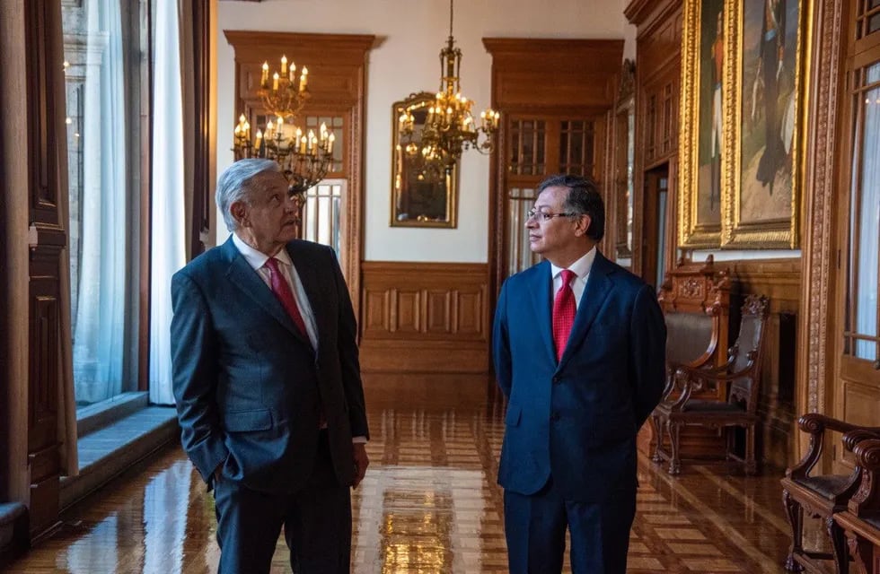 Andrés Manuel López Obrador y Gustavo Petro, presidentes de México y Colombia respectivamente, reunidos en el palacio mexicano semanas atrás.