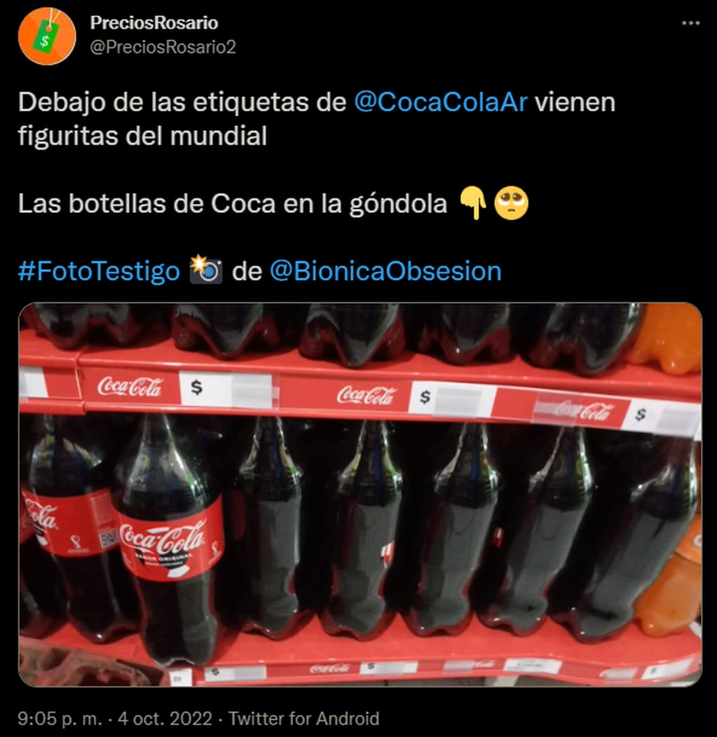Así quedaron los envases de Coca Cola. Foto: Web