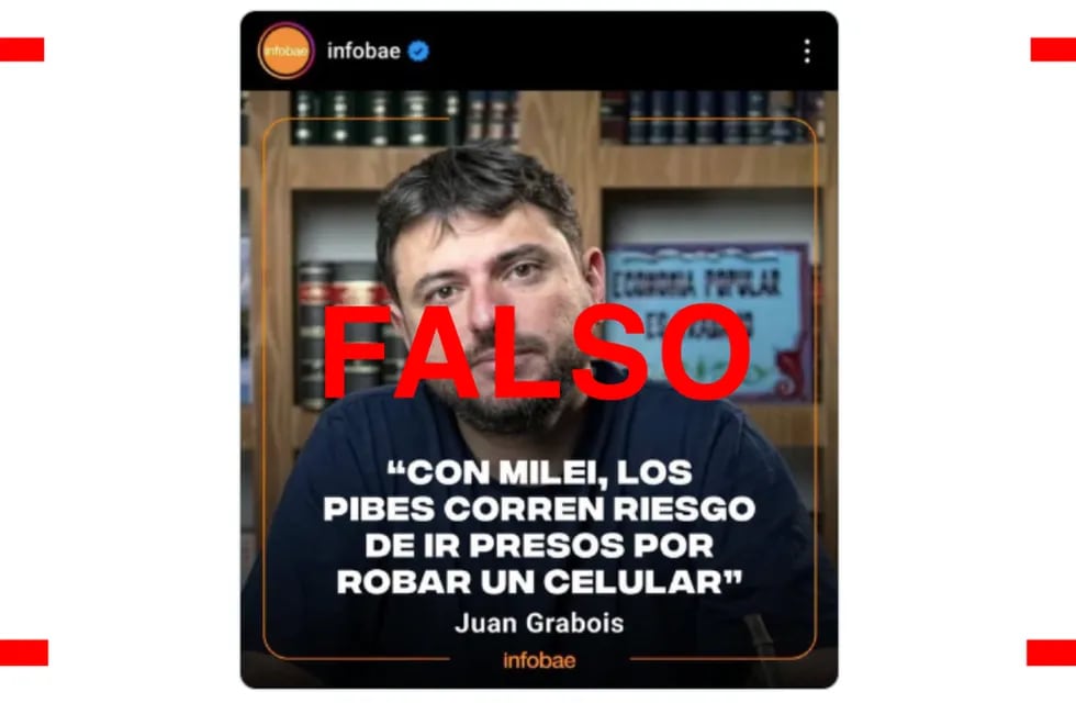 No, Juan Grabois no dijo: “Con Milei, los pibes corren peligro de ir presos por robar un celular”. Foto: Reverso