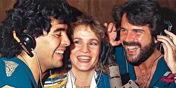 Lucía Galán con Diego Maradona