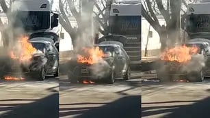 Video: se prendió fuego el auto del boxeador mendocino Cotón Reveco
