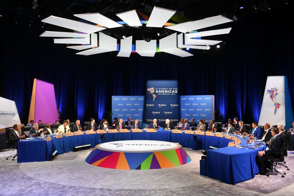 El presidente argentino Alberto Fernández en la IX Cumbre de las Américas realizada en Los Angeles, Estados Unidos.