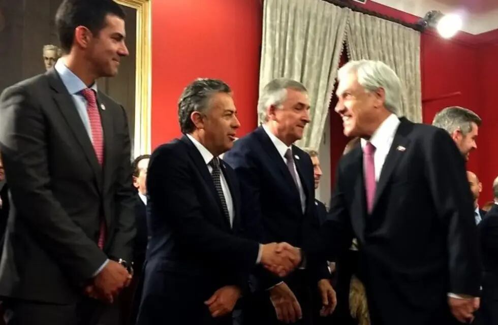 El gobernador Alfredo Cornejo y el ex presidente chileno, Sebastián Piñera. Foto: Prensa Gobierno de Mendoza