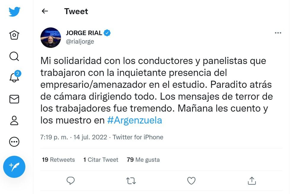 Jorge Rial respondió ante las declaraciones de Luis Ventura.